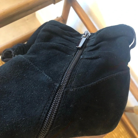 Bleeker & Bond RAINER Black Suede Ruched Moto Booties 10 Practical Magic Witchy! - Picture 4 of 8